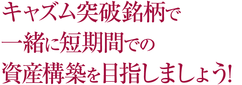 キャズム突破銘柄で一緒に短期間での資産構築を目指しましょう!